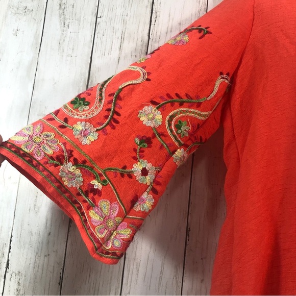 Fig and Flower Boho Embroidered Lace Top Small - Picture 3 of 8